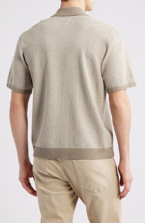 Rag & Bone Zuma Jacquard Stripe Short Sleeve Knit Zip-up Shirt