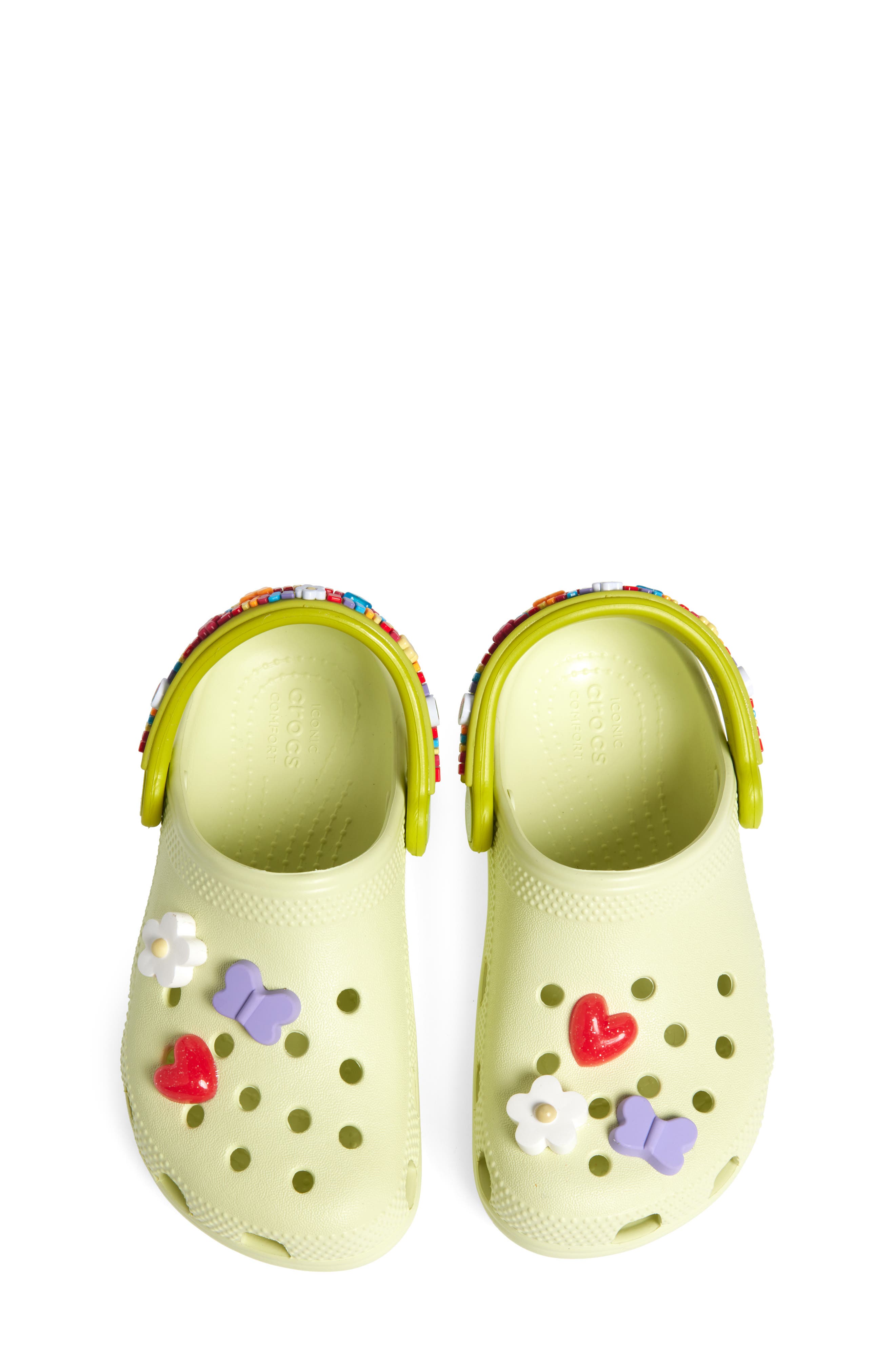 CROCS Kids' Classic Friendship Bracelet Clog with Jibbitz<sup>™</sup> Shoe Charms, Alternate, color, Frothy Green