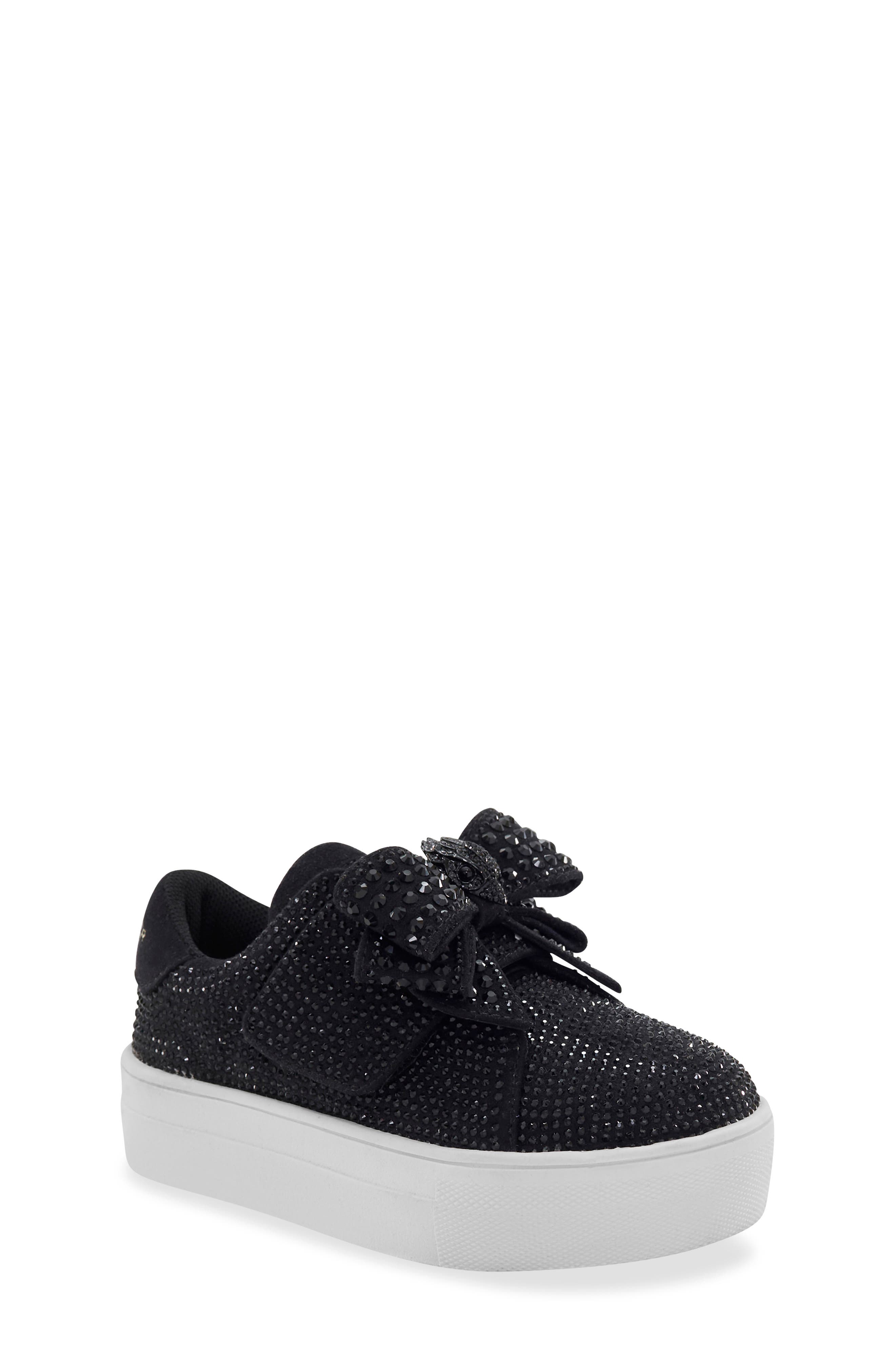 Kurt Geiger London Kids' Mini Laney Bow Platform Sneaker, Main, color, Black/White