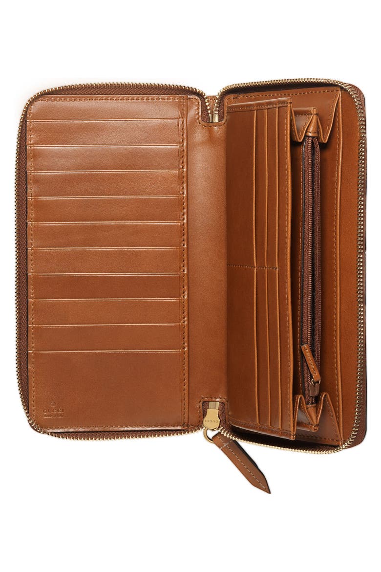Linea GG Supreme Canvas Zip Around Wallet, Alternate, color, BEIGE EBONY/ CUIR