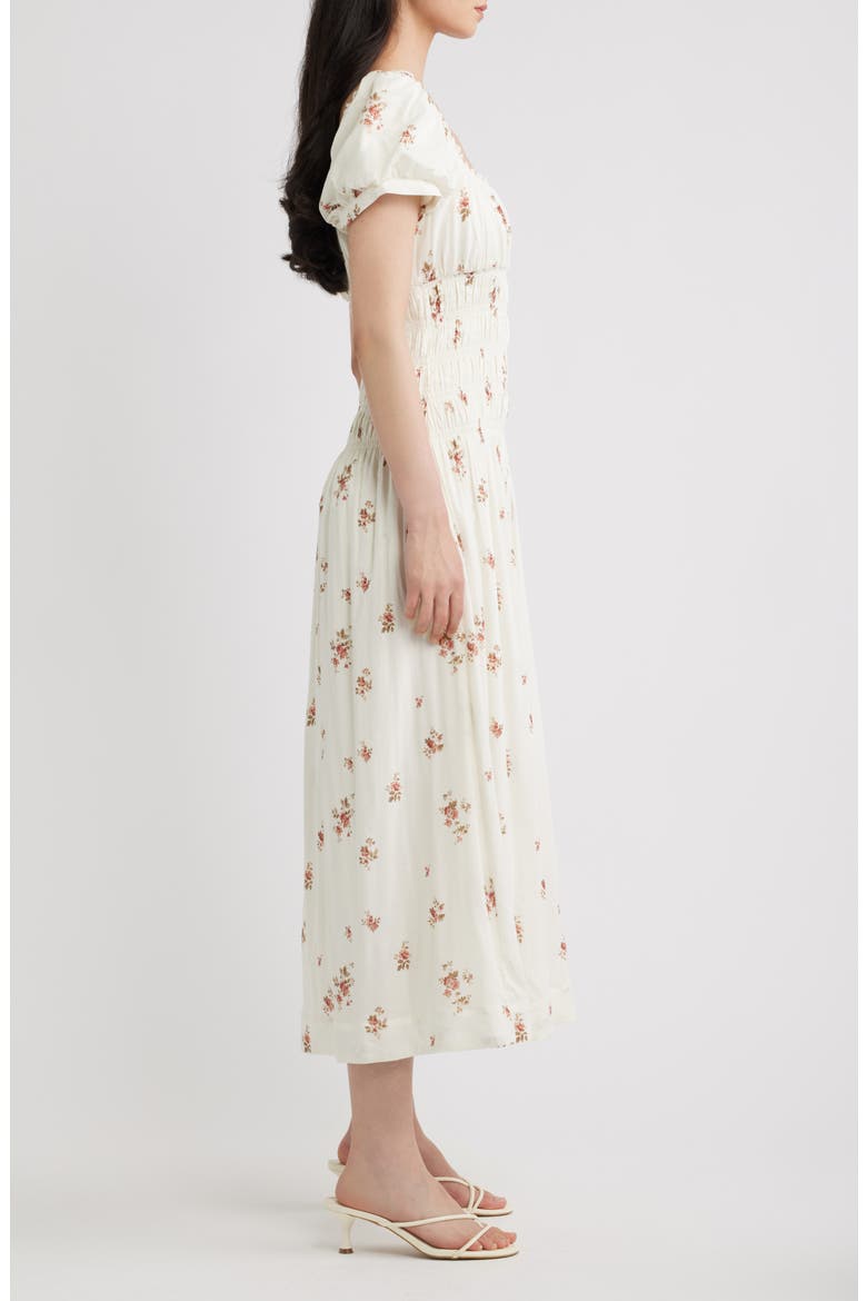 Riva Shirred Midi Dress, Alternate, color, MAVEN