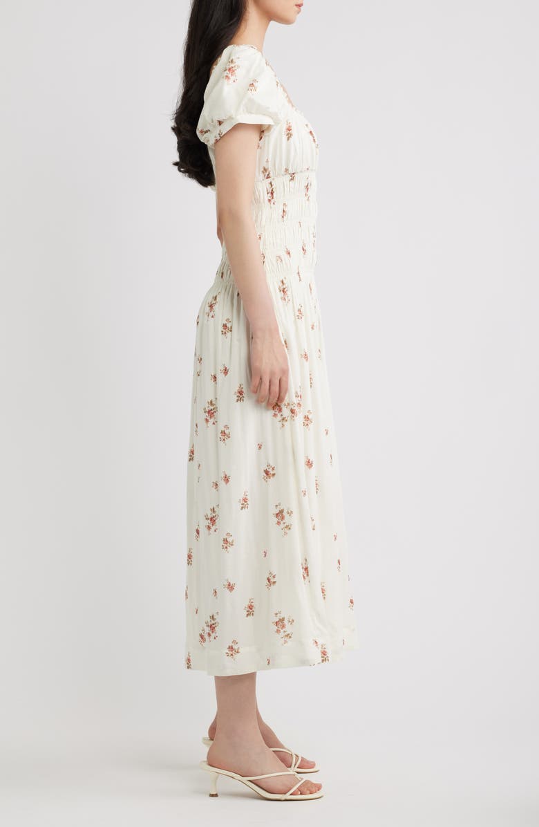 Reformation Riva Shirred Midi Dress, Alternate, color, Maven