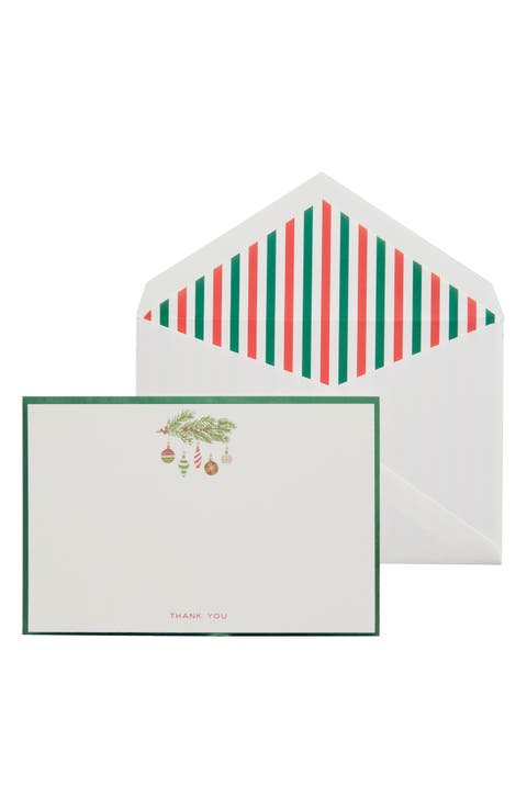 Bordered Ornament Set of 10 Thank You Cards
