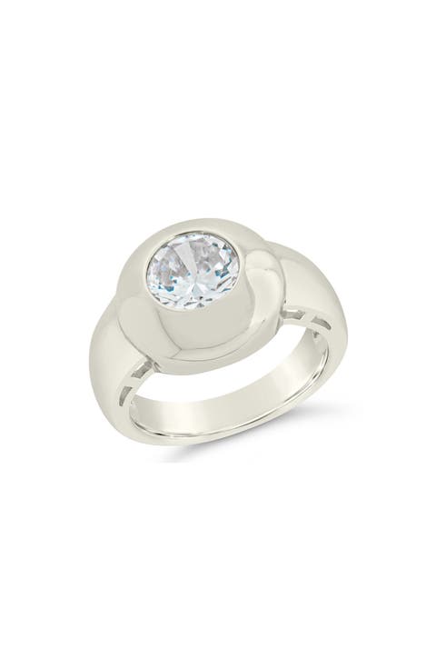 Zora Cubic Zirconia Dome Signet Ring