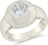 Sterling Forever Zora Cubic Zirconia Dome Signet Ring