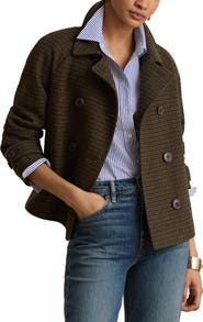 Lauren Ralph Lauren Double Breasted Wool Blend Crop Coat