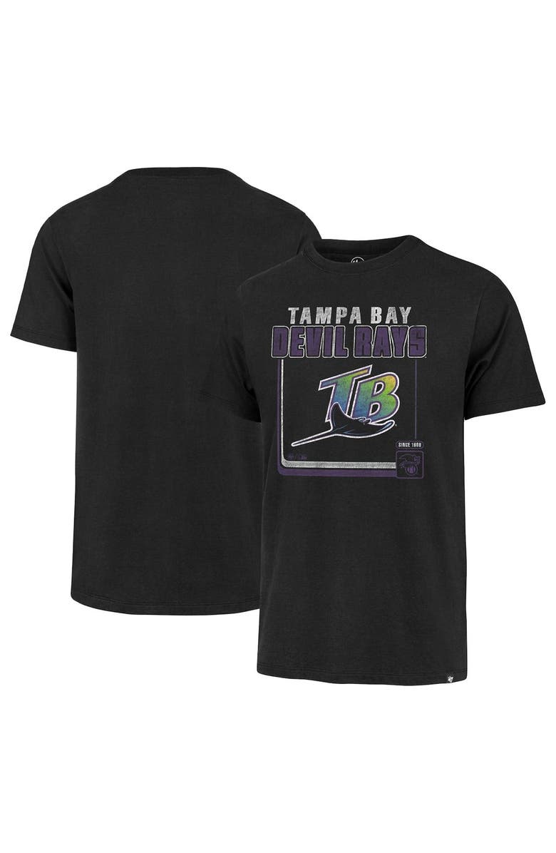 '47 Men's '47 Black Tampa Bay Rays Cooperstown Collection Borderline Franklin T-Shirt, Alternate, color, Black