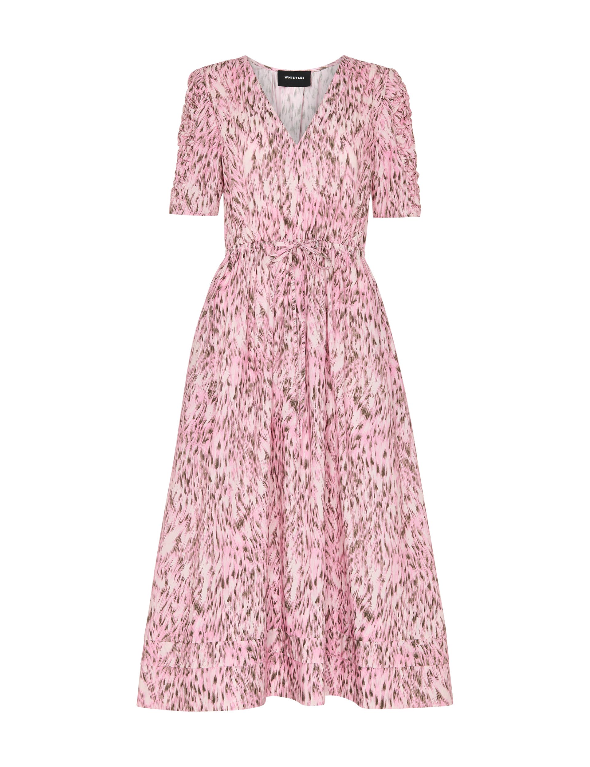 Short Sleeve V-Neck Printed Midi Dress - image 2