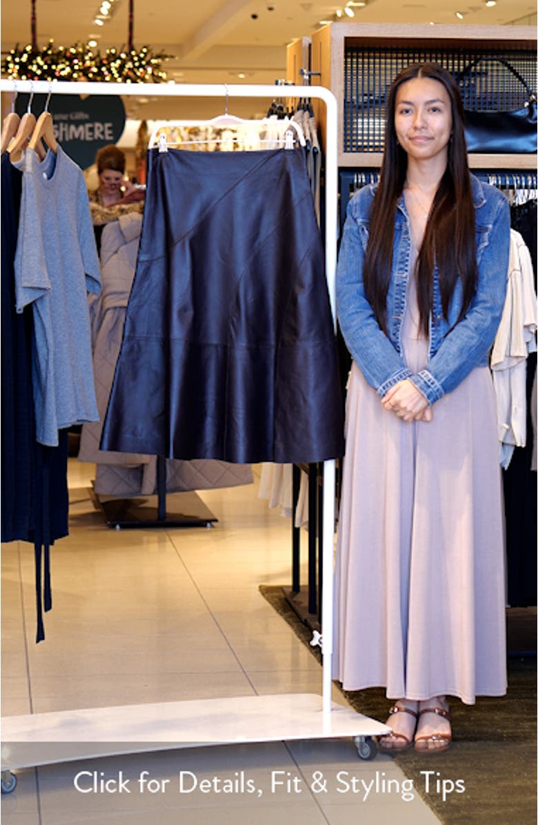 Sevani A-Line Leather Skirt, sales video thumbnail