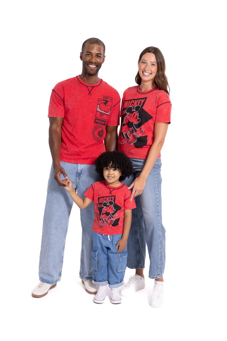 Mickey Mouse Women's Short Sleeve T-Shirt, Alternate, color, Red Peace Mickey