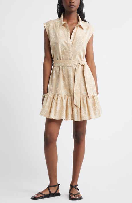 Treasure & Bond Tiered Cotton Mini Shirtdress