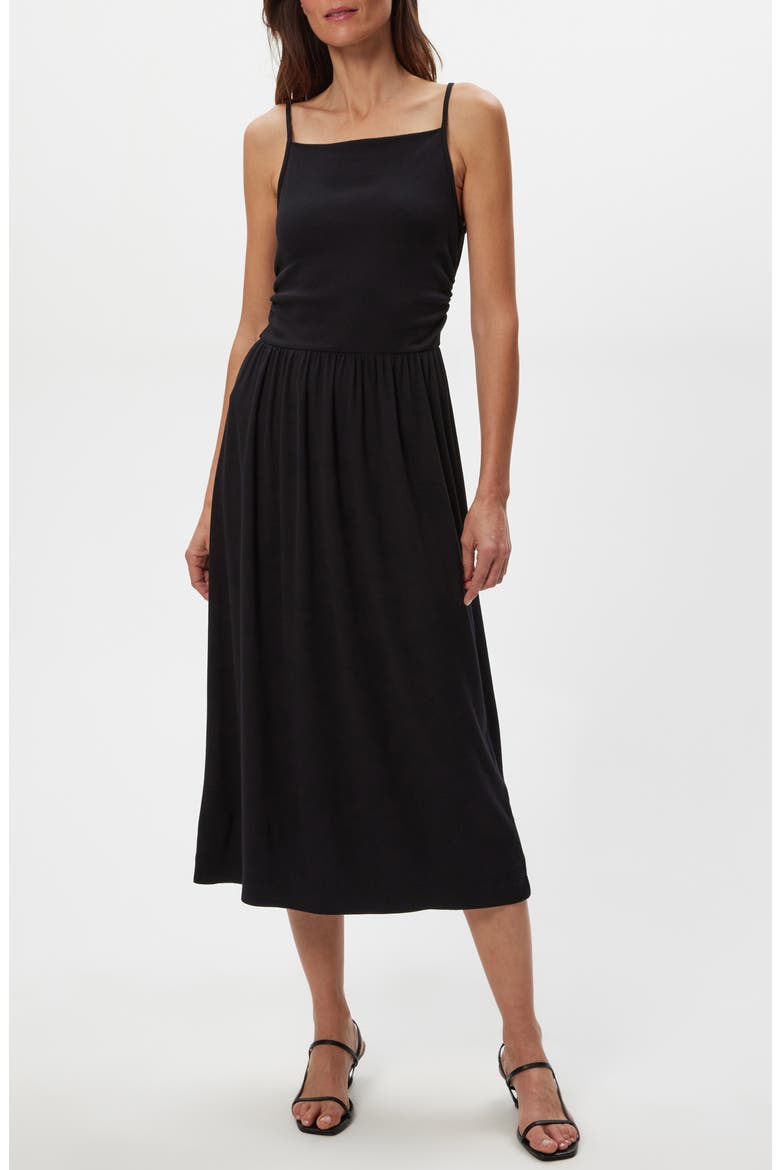 Matilda A-Line Midi Dress, Main, color, BLACK