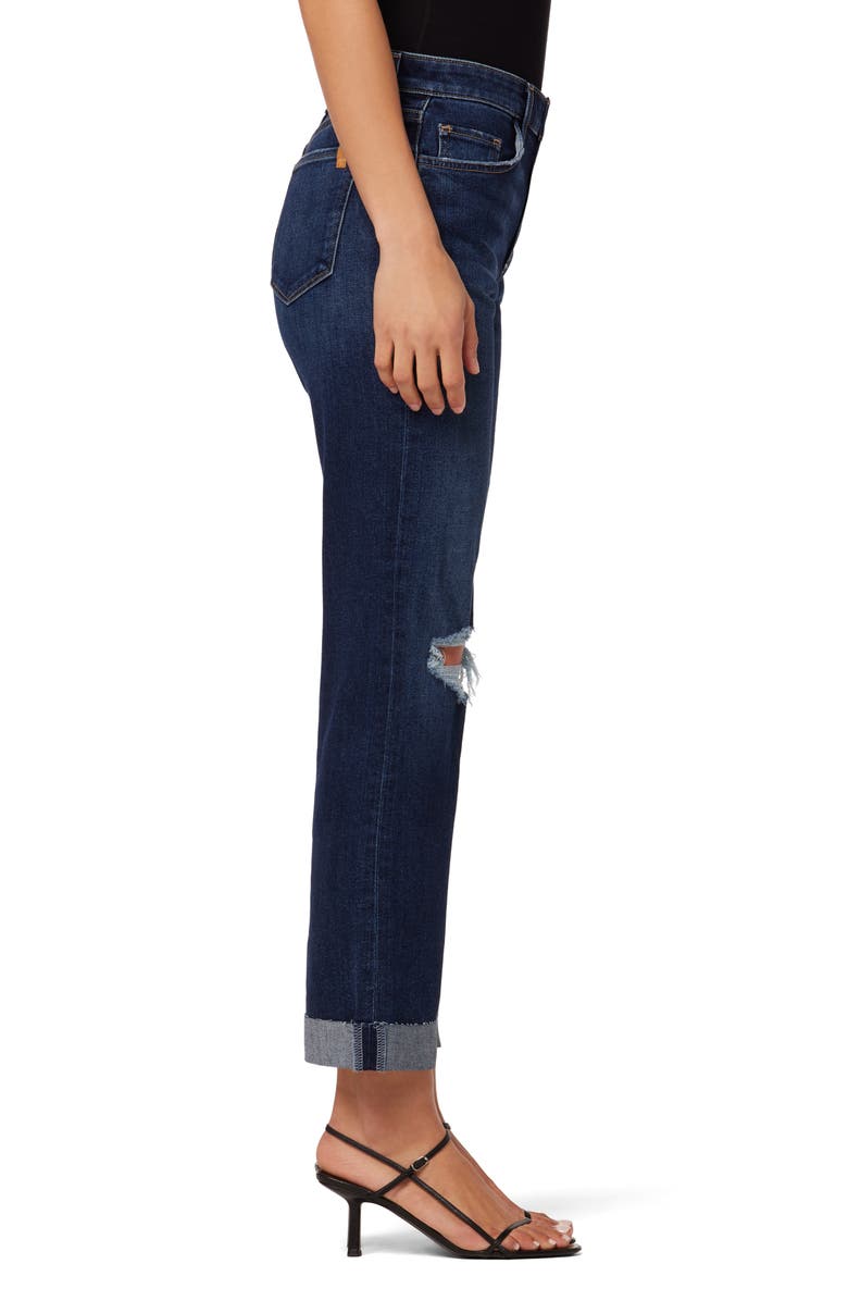 The Niki Ripped Roll Hem Boyfriend Nonstretch Jeans