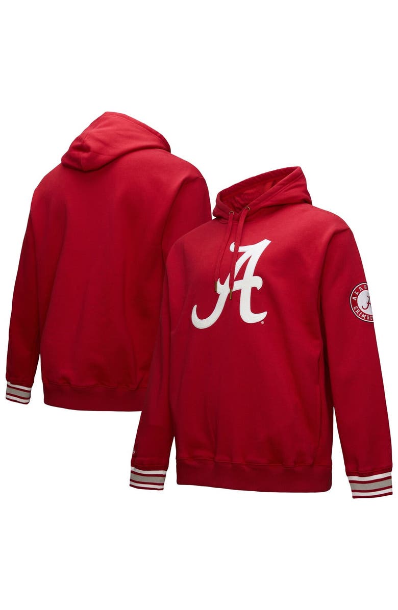 Mitchell & Ness Men's Mitchell & Ness Crimson Alabama Crimson Tide Chainstich Fleece Pullover Hoodie, Main, color, Crimson