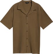 Vince Bouclé Knit Short Sleeve Camp Shirt