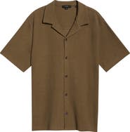 Vince Bouclé Knit Short Sleeve Camp Shirt