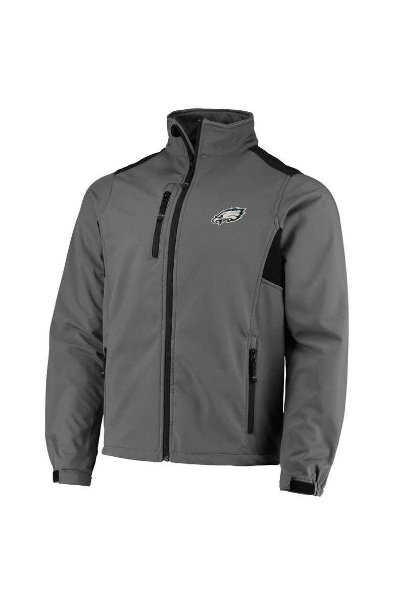 DUNBROOKE Men's Dunbrooke Charcoal Philadelphia Eagles Circle Softshell Fleece Full-Zip Jacket, Alternate, color,