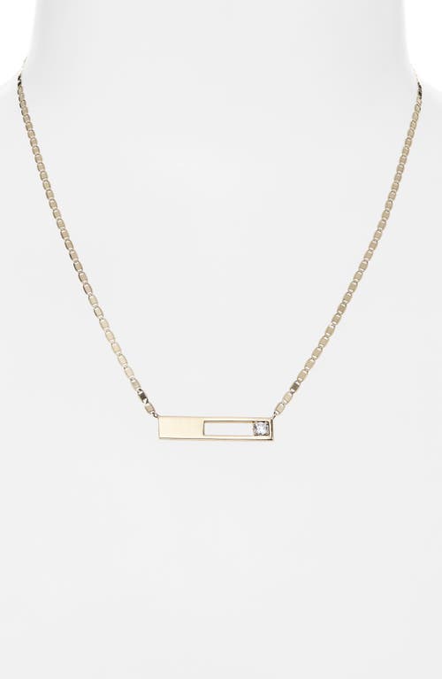 Lana 14k Yellow Gold Diamond Open Rectangle Pendant Necklace In Gold