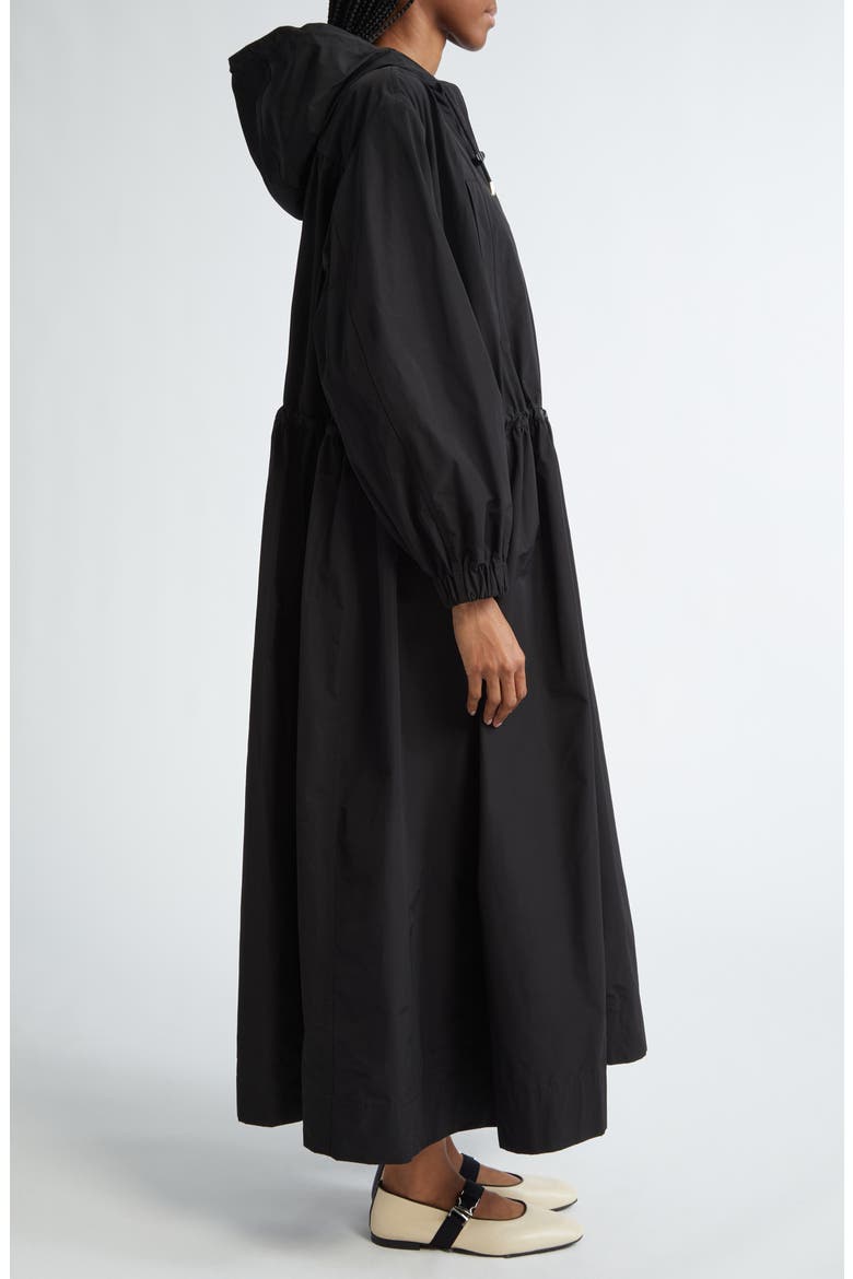 Annie Hooded Longline Jacket, Alternate, color, BLACK