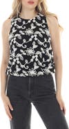 RAIN AND ROSE Embroidered Cotton Shell Top