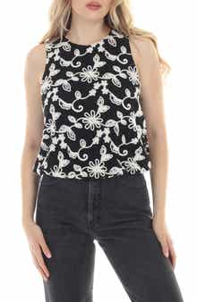 Embroidered Cotton Shell Top