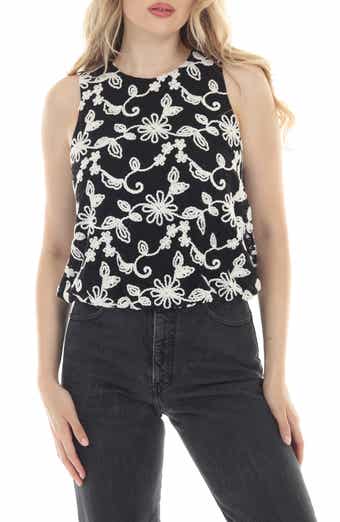 Embroidered Cotton Shell Top