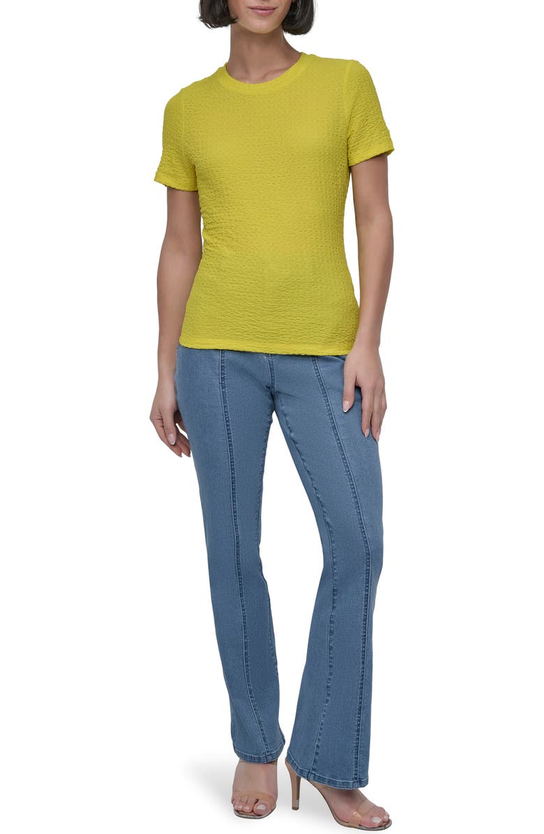 DKNY Textured T-Shirt, Alternate, color, Daffodil
