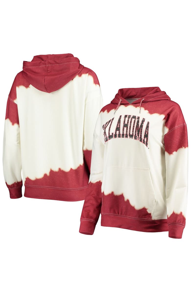 GAMEDAY COUTURE Women's Gameday Couture White/Crimson Oklahoma Sooners For the Fun Double Dip-Dyed Pullover Hoodie, Main, color, White