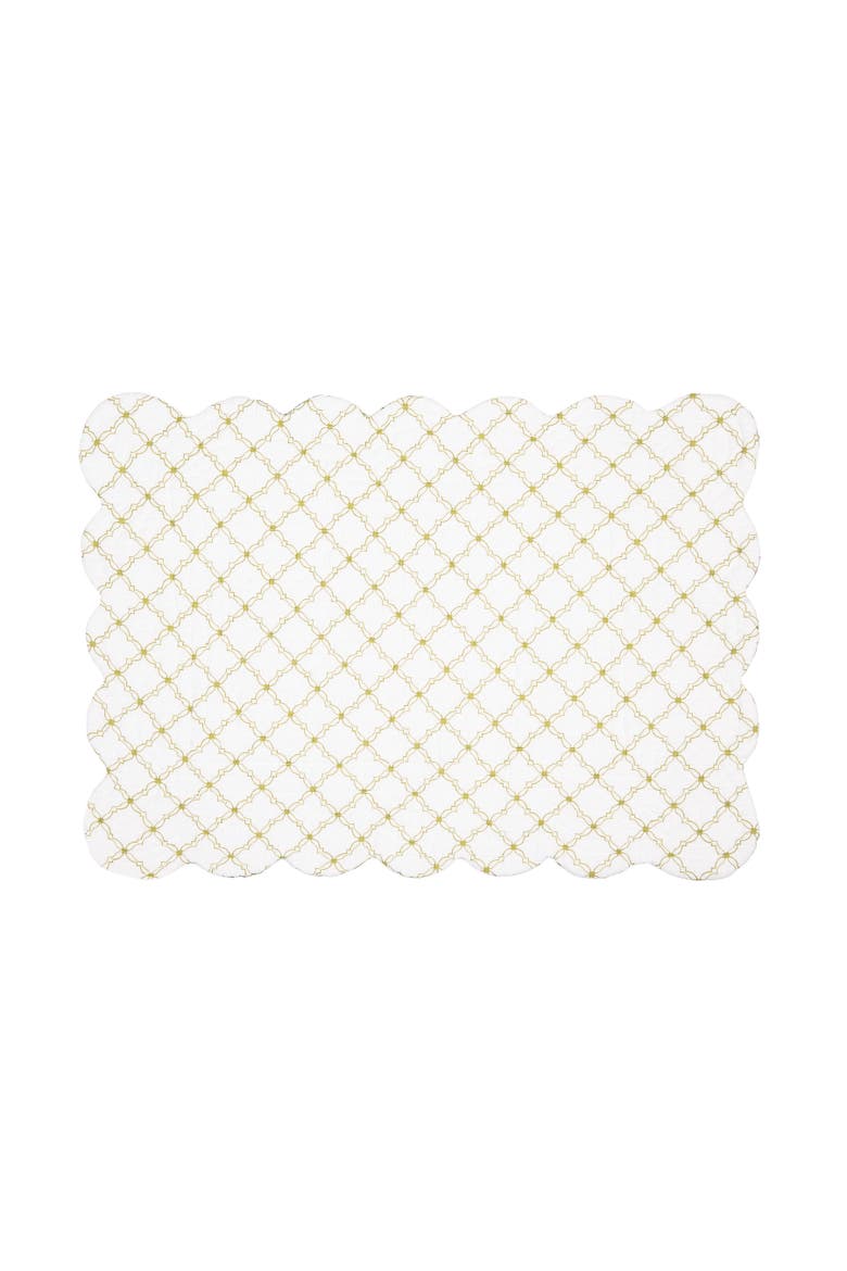 Carley Placemats Set of 6 13" x 19", Alternate, color, Green