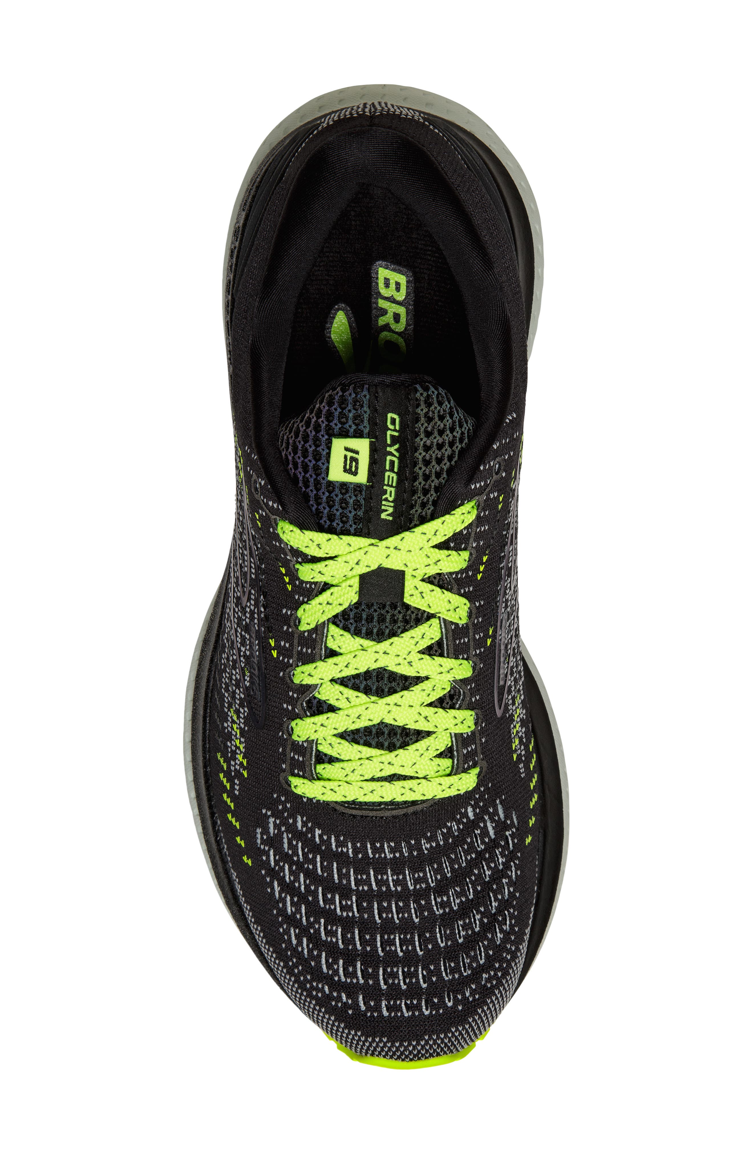 Glycerin 19 Running Shoe, Alternate, color, BLACK/ NIGHTLIFE/ SPA BLUE