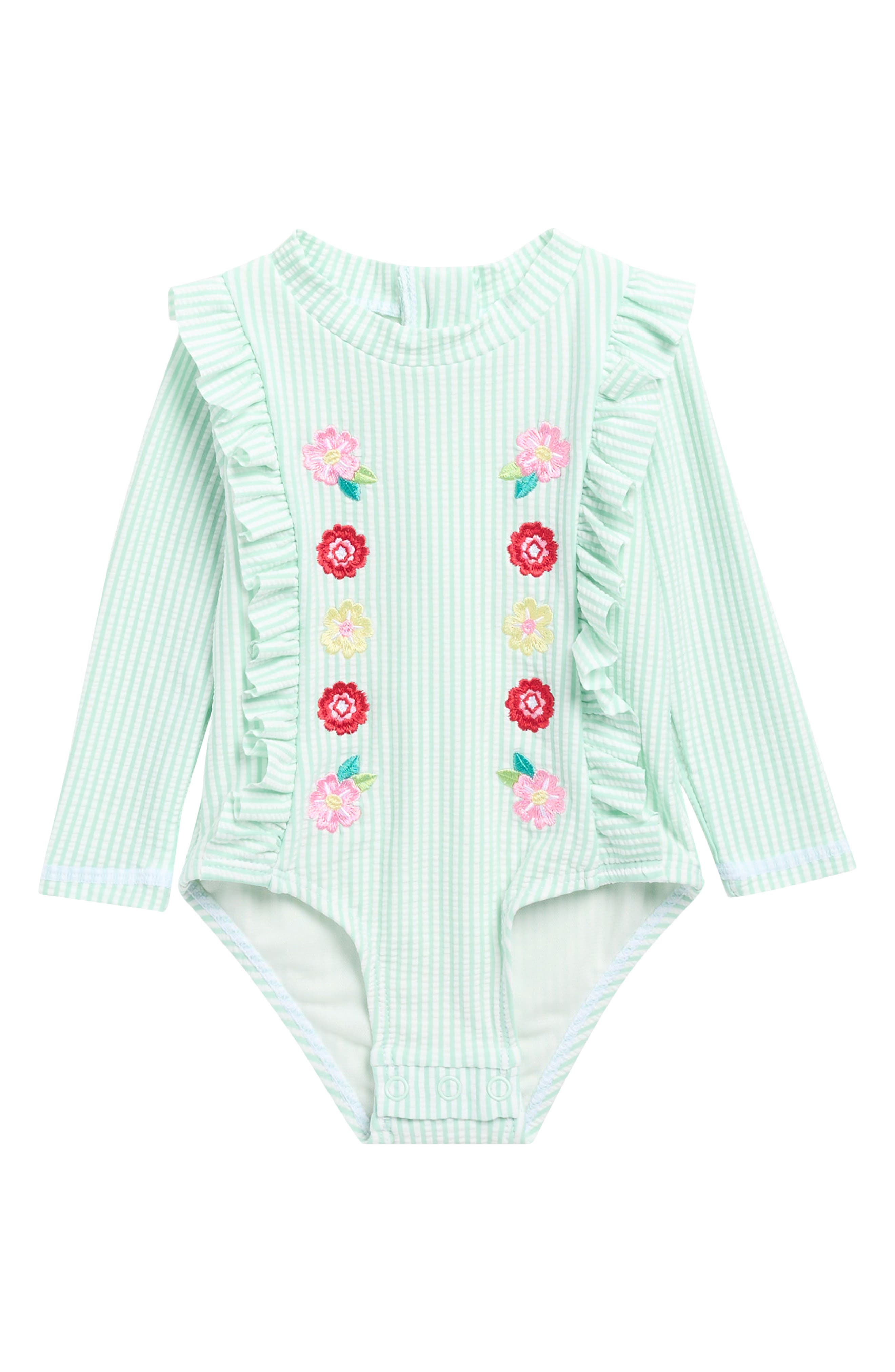 Nicole Miller Seersucker One-Piece Rashguard