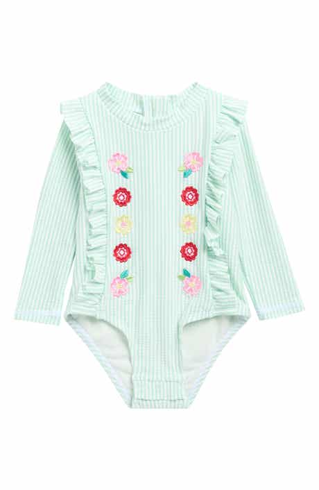 Nicole Miller Seersucker One-Piece Rashguard