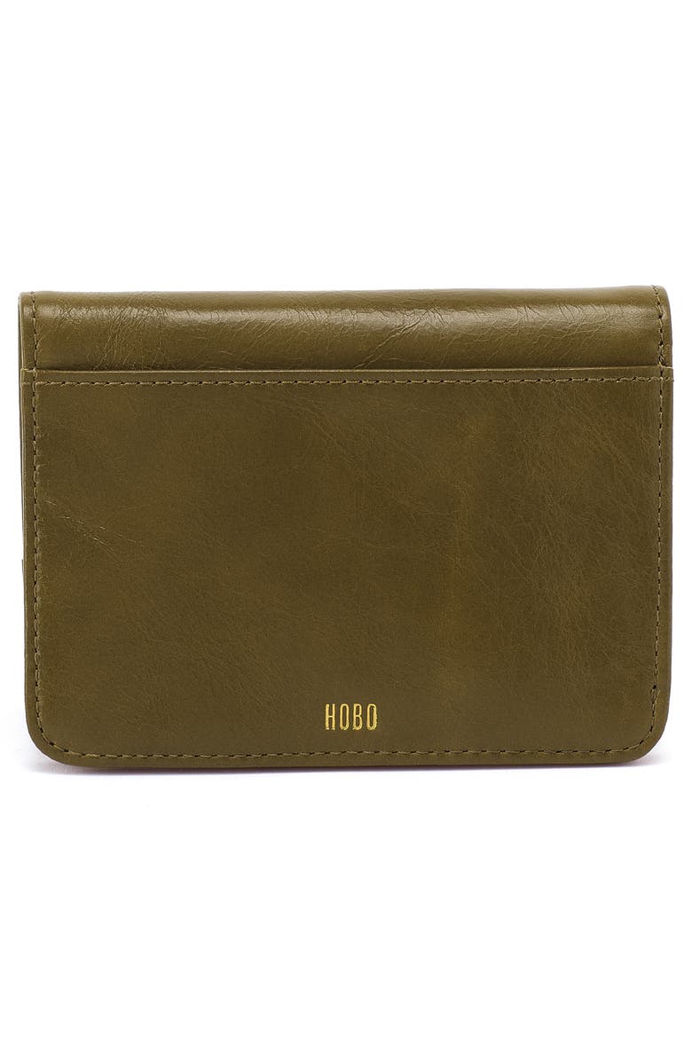 HOBO Jill Leather Bifold Wallet, Alternate, color, Olive Veil