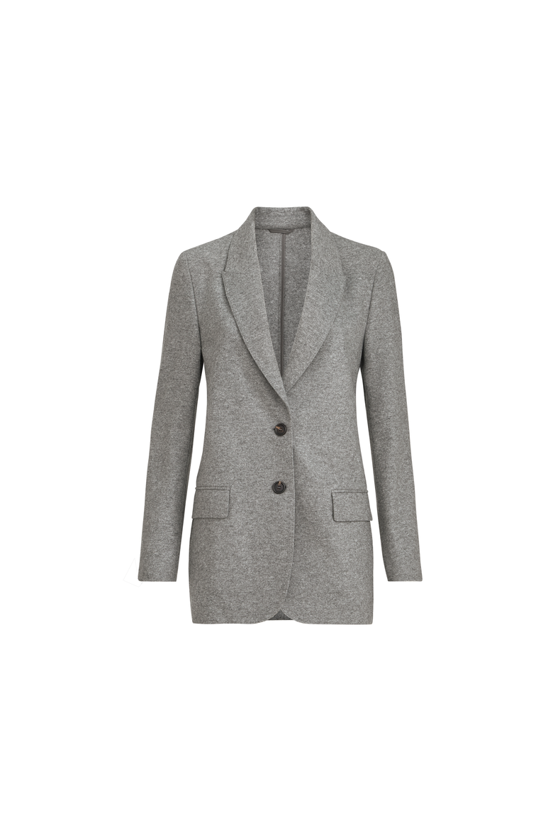 Cashmere jersey deconstructed blazer with monili, Alternate, color, Grey