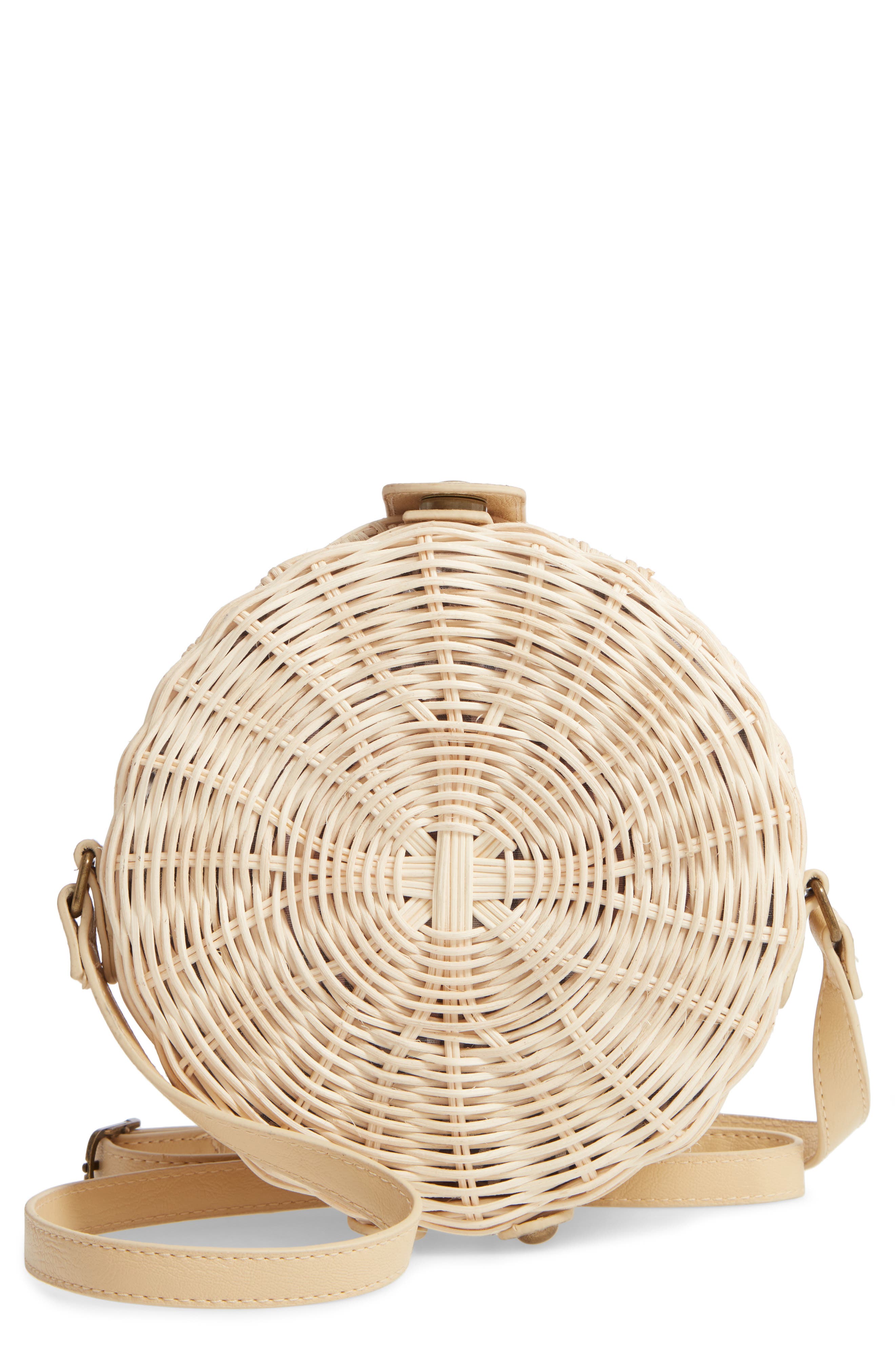 Mali + Lili Hazel Woven Rattan Circle Bag, Main, color, 