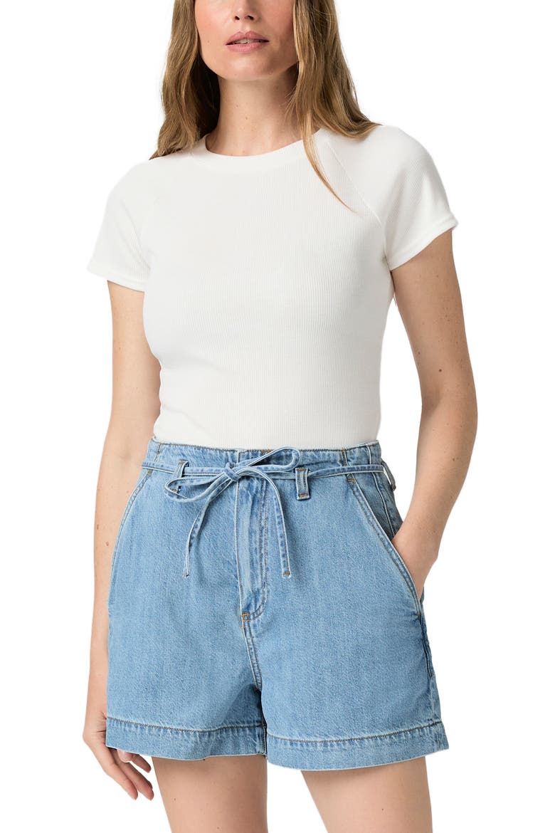 Anessa Tie Waist Denim Shorts, Alternate, color, TRANQUILTY