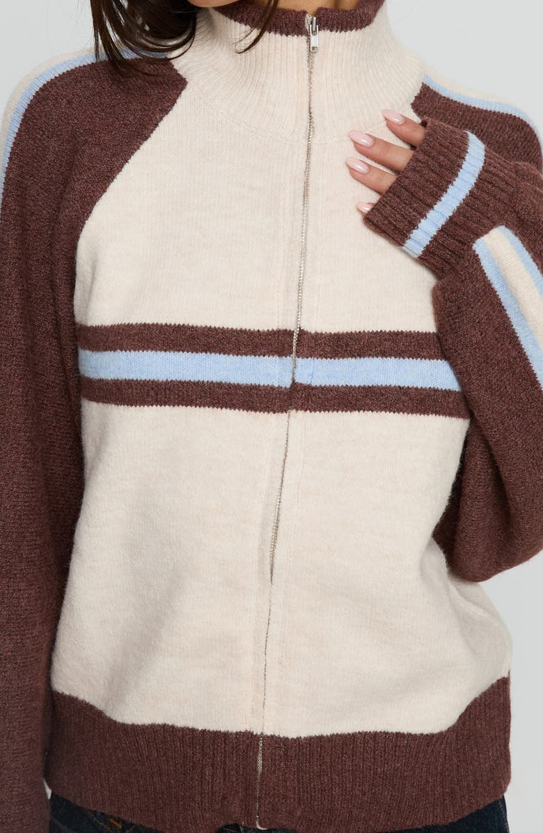 Princess Polly Lexanne Stripe Mock Neck Zip Sweater, Alternate, color, 