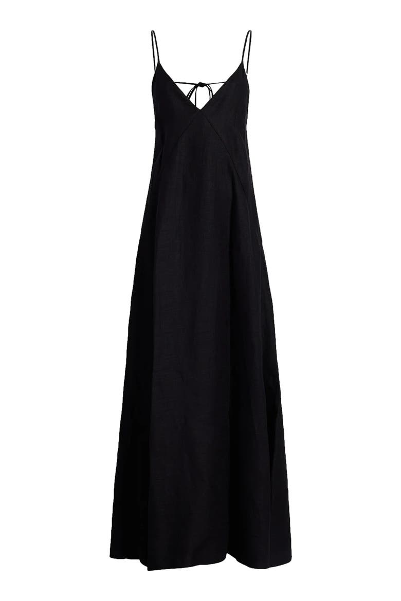 SEAMED SLIP DRESS, Alternate, color, BLACK