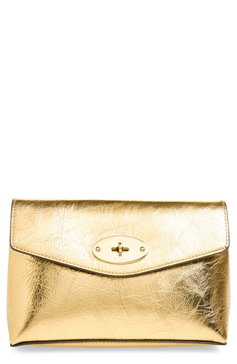 Darley Crinkled Metallic Leather Cosmetic Pouch