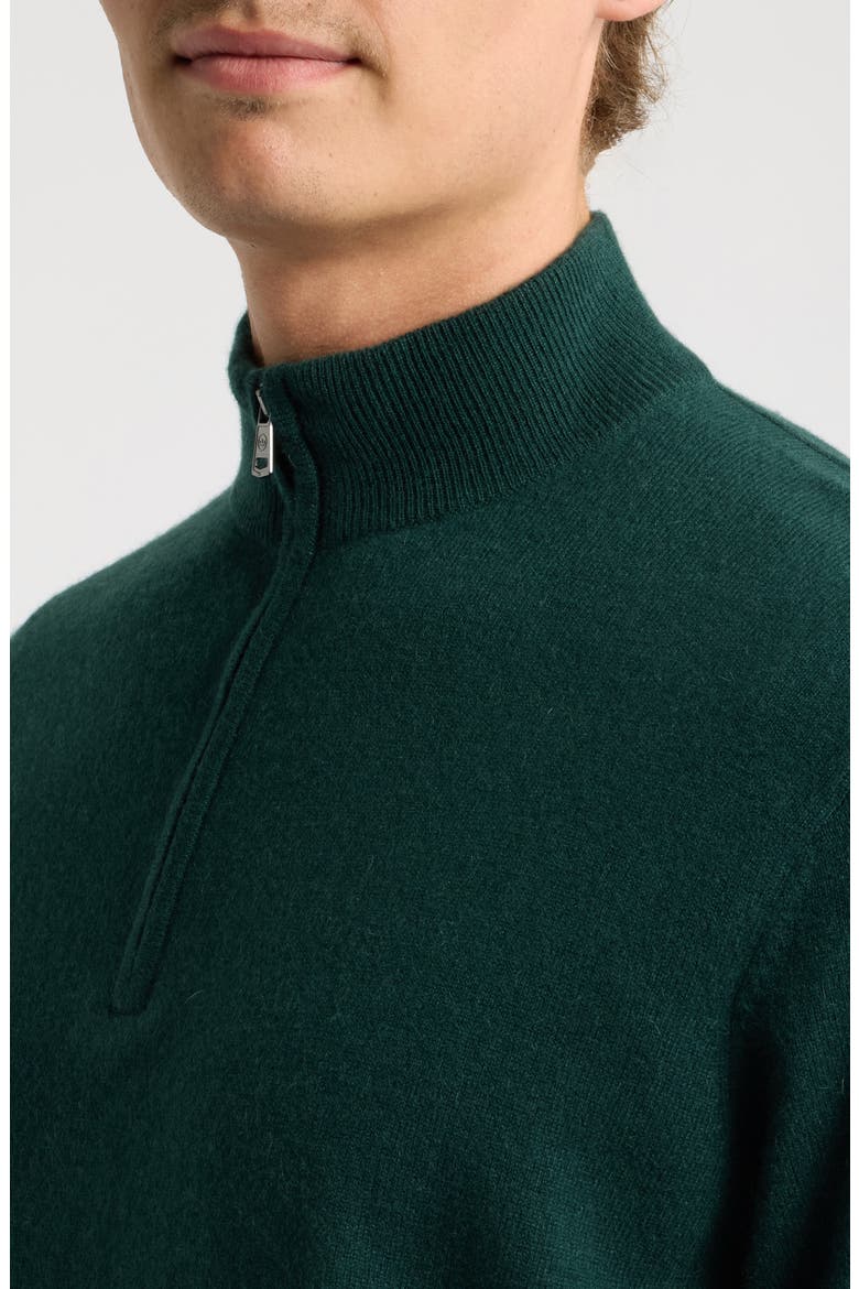 Crown Anniversary Quarter Zip Cashmere Sweater, Alternate, color, PINE BROOK