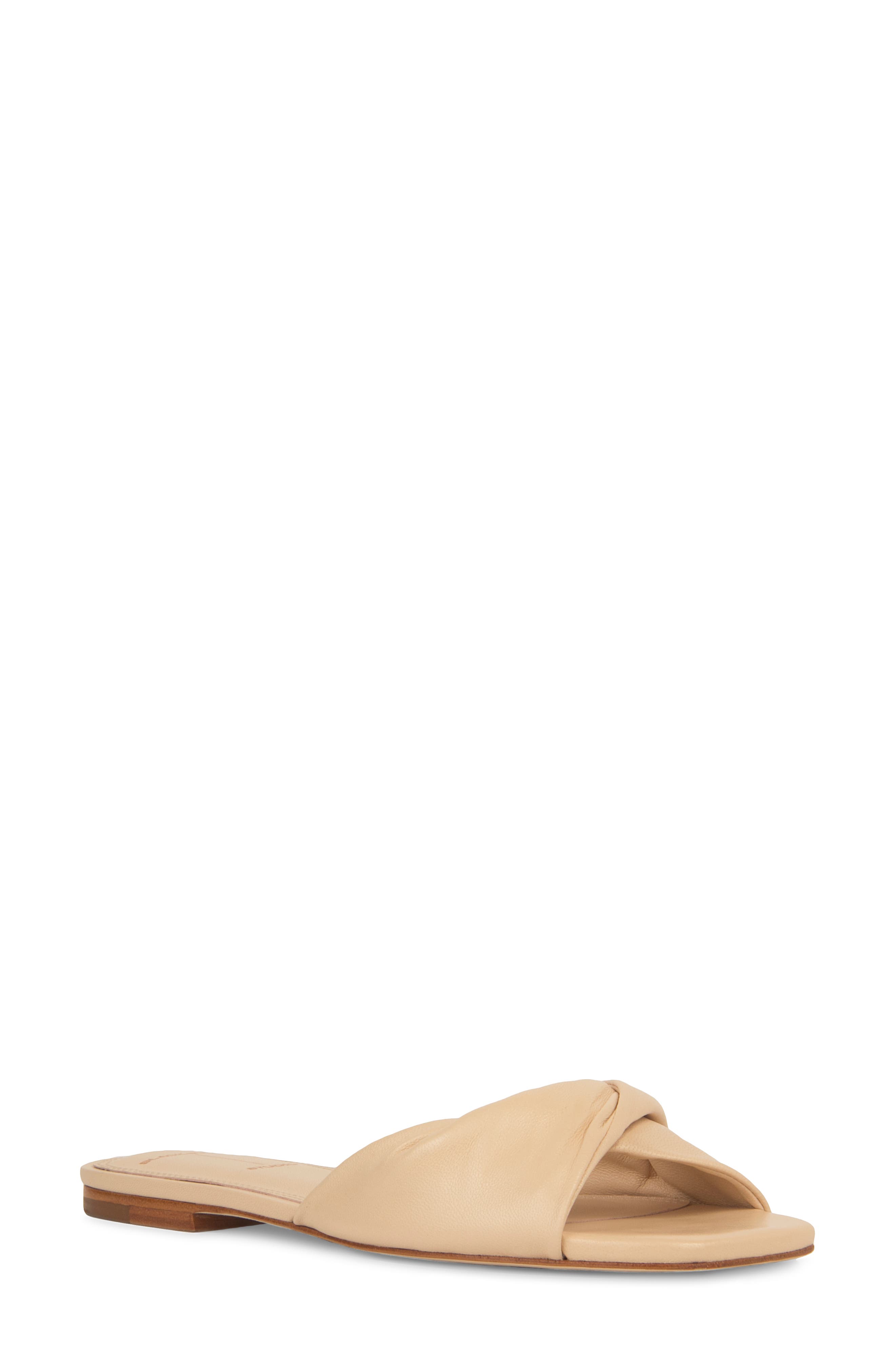 Alana Slide Sandal, Main, color, BLUSH BUFFED NAPPA