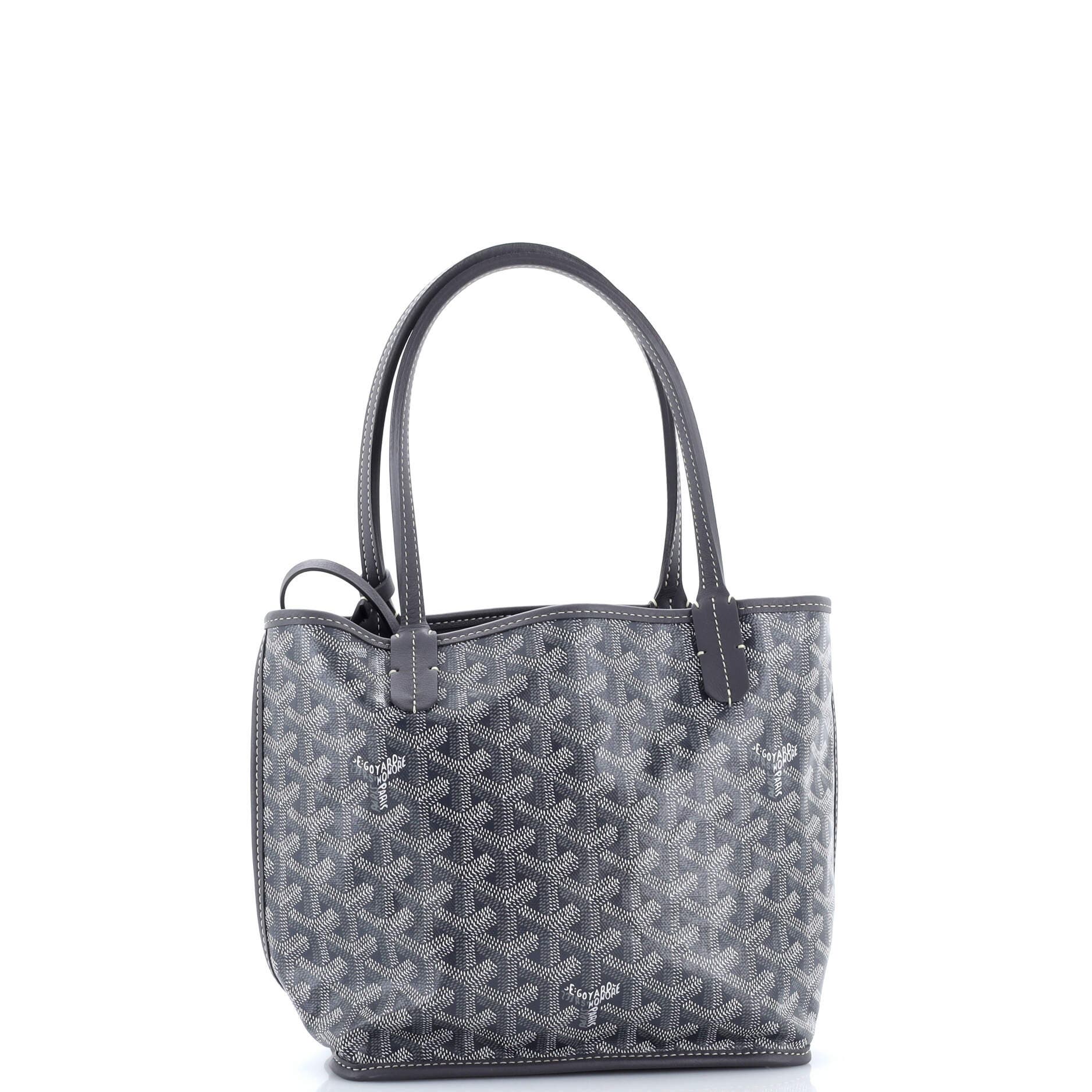 Pre-Owned Goyard Anjou Reversible Tote Coated Canvas Mini, Alternate, color, Gray