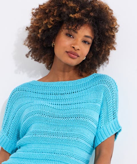 Boatneck Pointelle Sweater