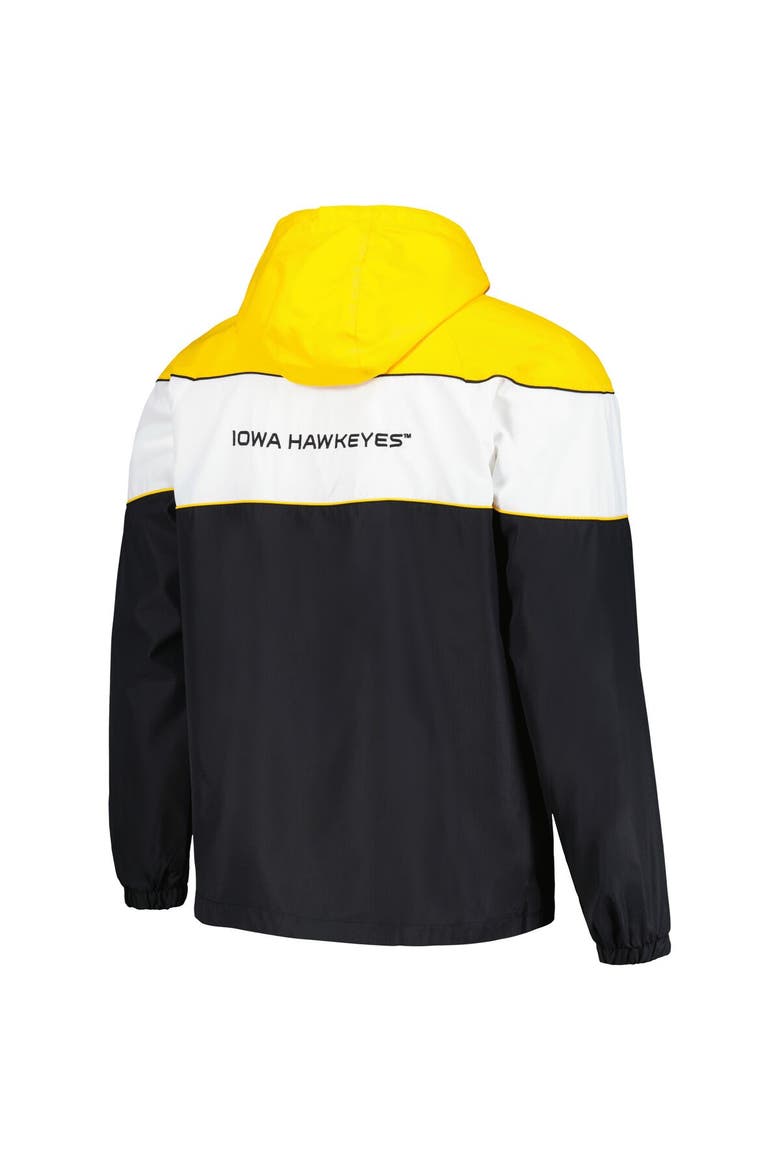 Men's G-III Sports by Carl Banks Black Iowa Hawkeyes Center Line Half-Zip Raglan Hoodie Jacket, Alternate, color, Black