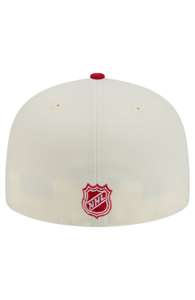 New Era Men's New Era  White Detroit Red Wings Chrome Two-Toned 59FIFTY Fitted Hat, Alternate, color, 