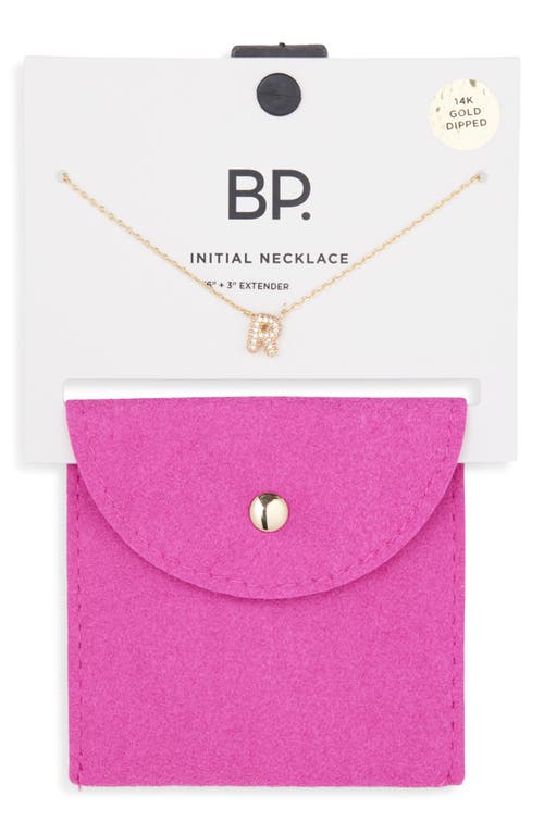 Bp. Pavé Crystal Initial Necklace In Gold