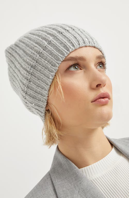 Brunello Cucinelli Cashmere And Silk Beanie In Pebble