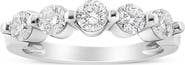 Haus of Brilliance 14K White Gold 1.00 Cttw Round Cut Diamond 5-Stone Band Ring