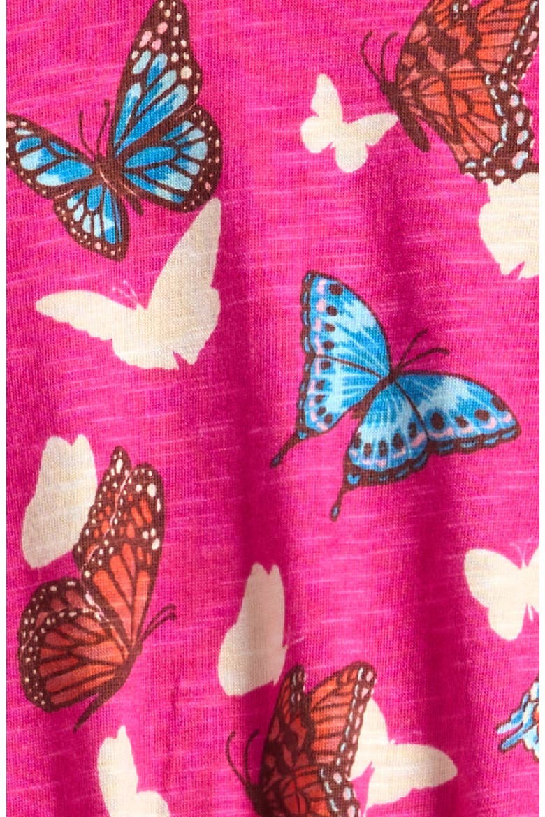 Kids' Butterfly Print Long Sleeve Dress, Alternate, color, RASPBERRY ROSE