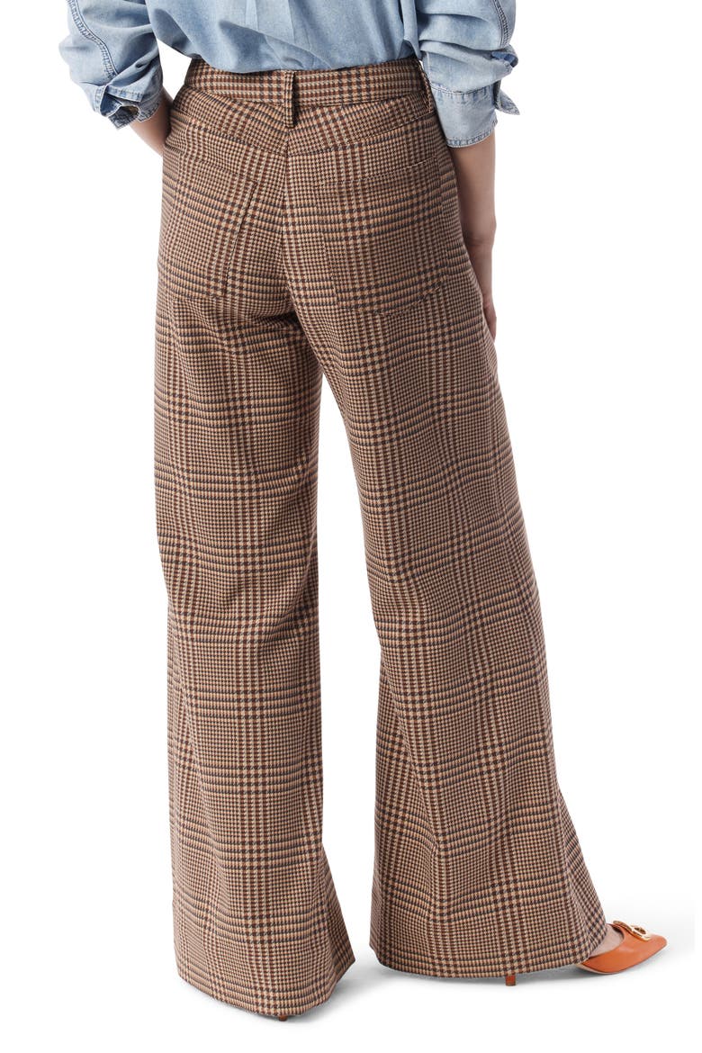 Tabitha Plaid Wide Leg Pants, Alternate, color, DOWNTOWN BROWN